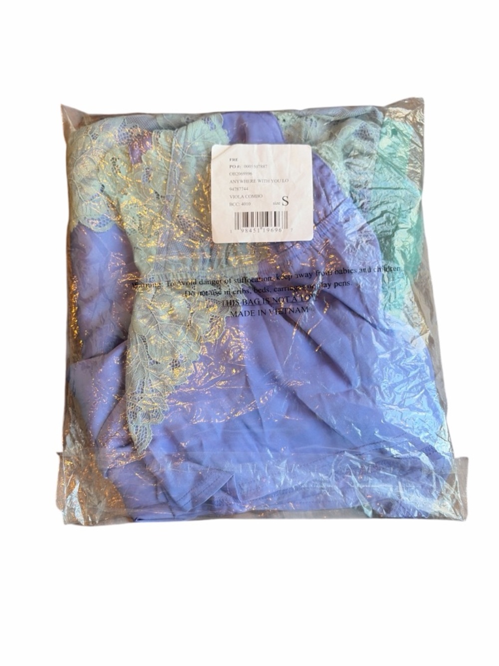 Free People Satin Lace Loungewear Set Anywhere With You Viola Combo Size Small - Picture 10 of 13